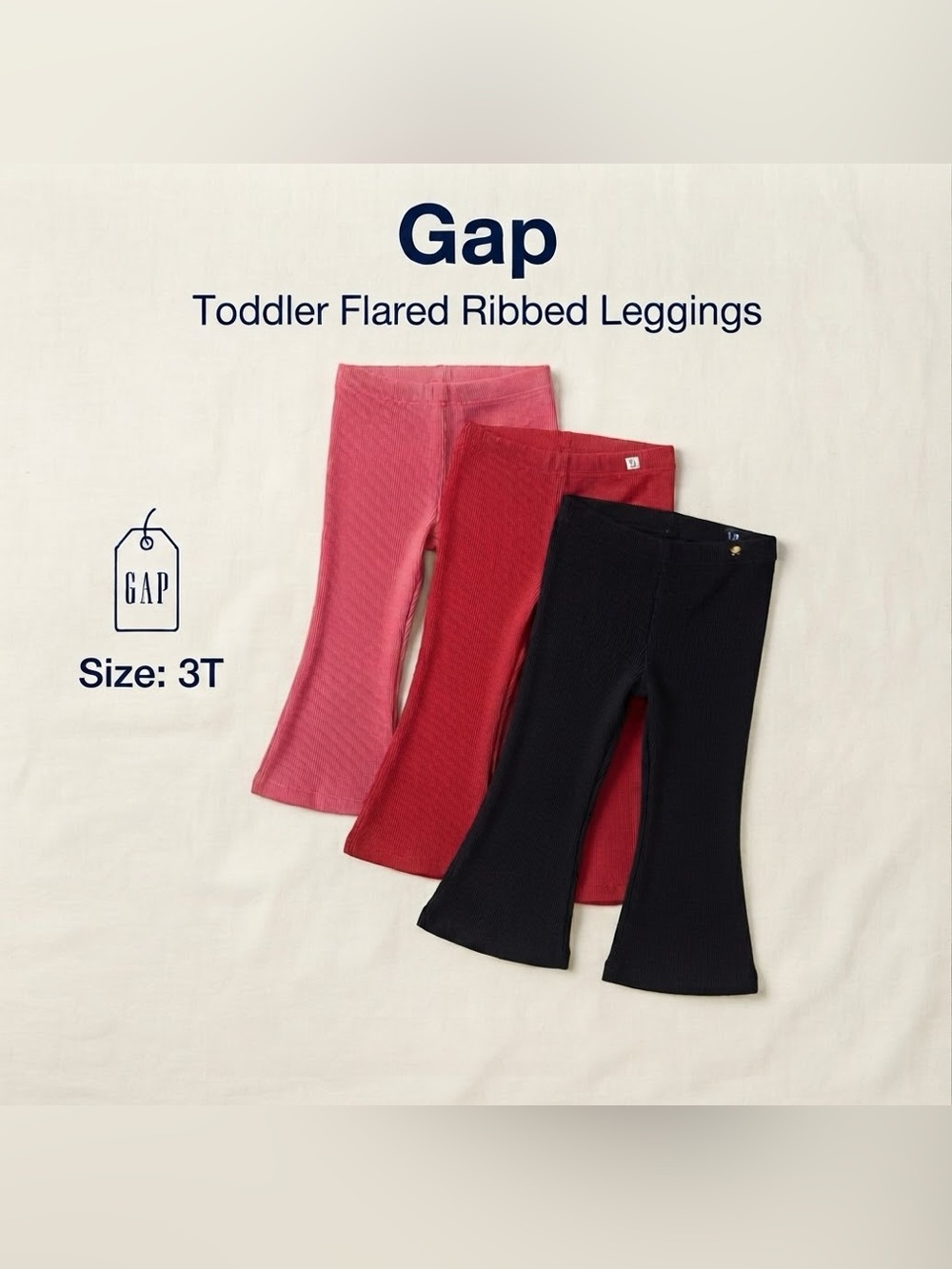 Baby Gap Knit Bootcut Pants Trio - Black, Red and Pink